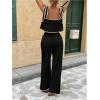 image:imageSOLY HUX Womens Summer Vacation 2 Piece Set Tie Shoulder Crop Top and Pants Travel OutfitsPure Black