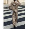 image:imageSOLY HUX Womens Sweatsuits 2 Piece Outfits Camo Long Sleeve Hoodie Sweatshirt and Sweatpants Set StreetwearMulti Maple Leaf Print