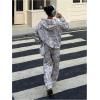 image:imageSOLY HUX Womens Sweatsuits 2 Piece Outfits Camo Long Sleeve Hoodie Sweatshirt and Sweatpants Set StreetwearMulticoloured Maple Leaf
