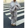 image:imageSOLY HUX Womens Sweatsuits 2 Piece Outfits Camo Long Sleeve Hoodie Sweatshirt and Sweatpants Set StreetwearMulticoloured Maple Leaf