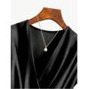 image:imageSOLY HUX Womens V Neck Satin Blouse Wrap Tie Side Sleeveless Shirt Summer Business Casual TopsPure Black