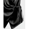 image:imageSOLY HUX Womens V Neck Satin Blouse Wrap Tie Side Sleeveless Shirt Summer Business Casual TopsPure Black