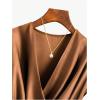 image:imageSOLY HUX Womens V Neck Satin Blouse Wrap Tie Side Sleeveless Shirt Summer Business Casual TopsPure Brown