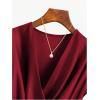 image:imageSOLY HUX Womens V Neck Satin Blouse Wrap Tie Side Sleeveless Shirt Summer Business Casual TopsPure Burgundy