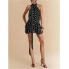 image:imageSOLY HUX Womens Vintage Polka Dots Halter Mini Dress Y2k Open Back A Line Party Club DressesBlack Polka Dots