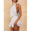 image:imageSOLY HUX Womens Vintage Polka Dots Halter Mini Dress Y2k Open Back A Line Party Club DressesWhite Polka Dots