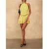 image:imageSOLY HUX Womens Vintage Polka Dots Halter Mini Dress Y2k Open Back A Line Party Club DressesYellow Polka Dots