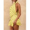image:imageSOLY HUX Womens Vintage Polka Dots Halter Mini Dress Y2k Open Back A Line Party Club DressesYellow Polka Dots