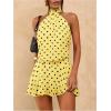 image:imageSOLY HUX Womens Vintage Polka Dots Halter Mini Dress Y2k Open Back A Line Party Club DressesYellow Polka Dots