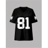 image:imageSOLY HUX Womens Y2k Jersey Tee Number Print V Neck Short Sleeve Oversized Graphic Tshirts Preppy ClothesBlack Graphic