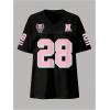 image:imageSOLY HUX Womens Y2k Jersey Tee Number Print V Neck Short Sleeve Oversized Graphic Tshirts Preppy ClothesBlack Light Pink
