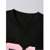 image:imageSOLY HUX Womens Y2k Jersey Tee Number Print V Neck Short Sleeve Oversized Graphic Tshirts Preppy ClothesBlack and Pink