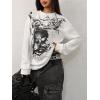 image:imageSOLY HUX Womens Y2k Long Sleeve Shirts Gothic Grunge TShirt Graphic Tee Top StreetwearWhite Graphic
