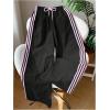 image:imageSOLY HUX Womens Y2k Striped Side Baggy Pants Drawstring Elastic Waist Wide Leg Track Pants StreetwearBlack and Pink Striped