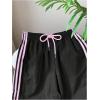 image:imageSOLY HUX Womens Y2k Striped Side Baggy Pants Drawstring Elastic Waist Wide Leg Track Pants StreetwearBlack and Pink Striped