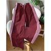 image:imageSOLY HUX Womens Y2k Striped Side Baggy Pants Drawstring Elastic Waist Wide Leg Track Pants StreetwearBurgundy Striped