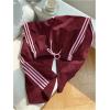 image:imageSOLY HUX Womens Y2k Striped Side Baggy Pants Drawstring Elastic Waist Wide Leg Track Pants StreetwearBurgundy Striped