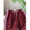image:imageSOLY HUX Womens Y2k Striped Side Baggy Pants Drawstring Elastic Waist Wide Leg Track Pants StreetwearBurgundy Striped