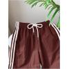 image:imageSOLY HUX Womens Y2k Striped Side Baggy Pants Drawstring Elastic Waist Wide Leg Track Pants StreetwearBurgundy and White Striped