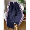 image:imageSOLY HUX Womens Y2k Striped Side Baggy Pants Drawstring Elastic Waist Wide Leg Track Pants StreetwearDark Blue Striped
