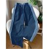 image:imageSOLY HUX Womens Y2k Striped Side Baggy Pants Drawstring Elastic Waist Wide Leg Track Pants StreetwearDusty Blue Striped