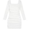 image:imageSOLY HUX Girls Square Neck Long Sleeve Ruched Bodycon Mini DressPlain White