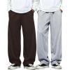 image:imageSOLY HUX Mens Athletic Sweatpants 2 Packs Drawstring Elastic Waist Wide Leg Baggy Sports PantsGrey and Brown