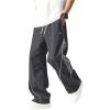 image:imageSOLY HUX Mens Baggy Track Pants Drawstring Elastic Waist Parachute Sweatpants StreetwearDark Grey