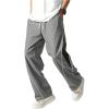 image:imageSOLY HUX Mens Baggy Track Pants Drawstring Elastic Waist Parachute Sweatpants StreetwearPure Grey