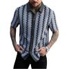image:imageSOLY HUX Mens Casual Button Down Shirt Textured Short Sleeve Collared Summer ShirtsGrey