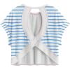 image:imageSOLY HUX Women Open Back Tops Workout Backless Tee Casual Athletic Shirts Short Sleeve Oversized Gym T ShirtBlue and White Striped