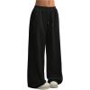 image:imageSOLY HUX Womens Baggy Sweatpants Drawstring Waist Wide Leg Loose Casual Long PantsPure Black
