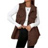 image:imageSOLY HUX Womens Button Down Fleece Outerwear Vest Sleeveless Teddy Jacket Coat Fall Winter ClothesCoffee Brown