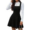 image:imageSOLY HUX Womens Corduroy Overall Mini Dress Sleeveless Square Neck A Line Pinafore DressesPure Black