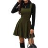 image:imageSOLY HUX Womens Corduroy Overall Mini Dress Sleeveless Square Neck A Line Pinafore DressesPure Green