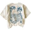 image:imageSOLY HUX Womens Graphic Tshirts Tropical Print Short Sleeve Crew Neck Vacation Summer Tee TopsApricot Graphic