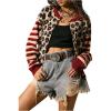 image:imageSOLY HUX Womens Leopard Cardigan Sweater Y2k Striped Button Down Long Sleeve Crewneck Colorblock Trendy TopsMulticoloured Leopard