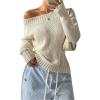 image:imageSOLY HUX Womens Off The Shoulder Sweater Boat Neck Knit Top Pullover Fall ClothesPlain Apricot