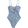 image:imageSOLY HUX Womens One Piece Swimsuit Cutout Bathing Suits High Cut Swimwear Vacation Cruise WearLight Blue