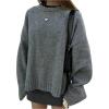 image:imageSOLY HUX Womens Oversized Sweater Long Sleeve Crew Neck Drop Shoulder Split Knit Chunky Pullover Fall Jumper TopsPure Grey