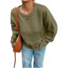 image:imageSOLY HUX Womens Oversized Sweater Long Sleeve Crewneck Cute Pullover Knit Tops Casual Trendy Fall Winter ClothingPure Olive Green