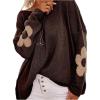 image:imageSOLY HUX Womens Plus Size Floral Sweater Long Sleeve Oversized Fall Knit Pullover TopsCoffee Brown