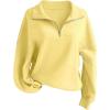 image:imageSOLY HUX Womens Quarter Zip Sweatshirts Long Sleeve Mock Neck Hoodies Oversized Pullover Tops Fall ClothesPlain Yellow
