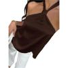 image:imageSOLY HUX Womens Summer Halter Tops Silk Satin Tie Backless Sleeveless Going Out TopPure Chocolate Brown