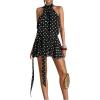 image:imageSOLY HUX Womens Vintage Polka Dots Halter Mini Dress Y2k Open Back A Line Party Club DressesBlack Polka Dots