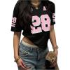 image:imageSOLY HUX Womens Y2k Jersey Tee Number Print V Neck Short Sleeve Oversized Graphic Tshirts Preppy ClothesBlack Light Pink