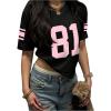 image:imageSOLY HUX Womens Y2k Jersey Tee Number Print V Neck Short Sleeve Oversized Graphic Tshirts Preppy ClothesBlack and Pink