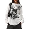 image:imageSOLY HUX Womens Y2k Long Sleeve Shirts Gothic Grunge TShirt Graphic Tee Top StreetwearWhite Graphic