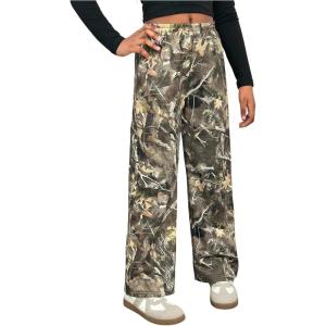 image:imageSOLY HUX Girls Camo Sweatpants Elastic Waist Baggy Wide Leg Casual Pants StreetwearArmy Green Camo