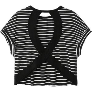 image:imageSOLY HUX Women Open Back Tops Workout Backless Tee Casual Athletic Shirts Short Sleeve Oversized Gym T ShirtBlack and White